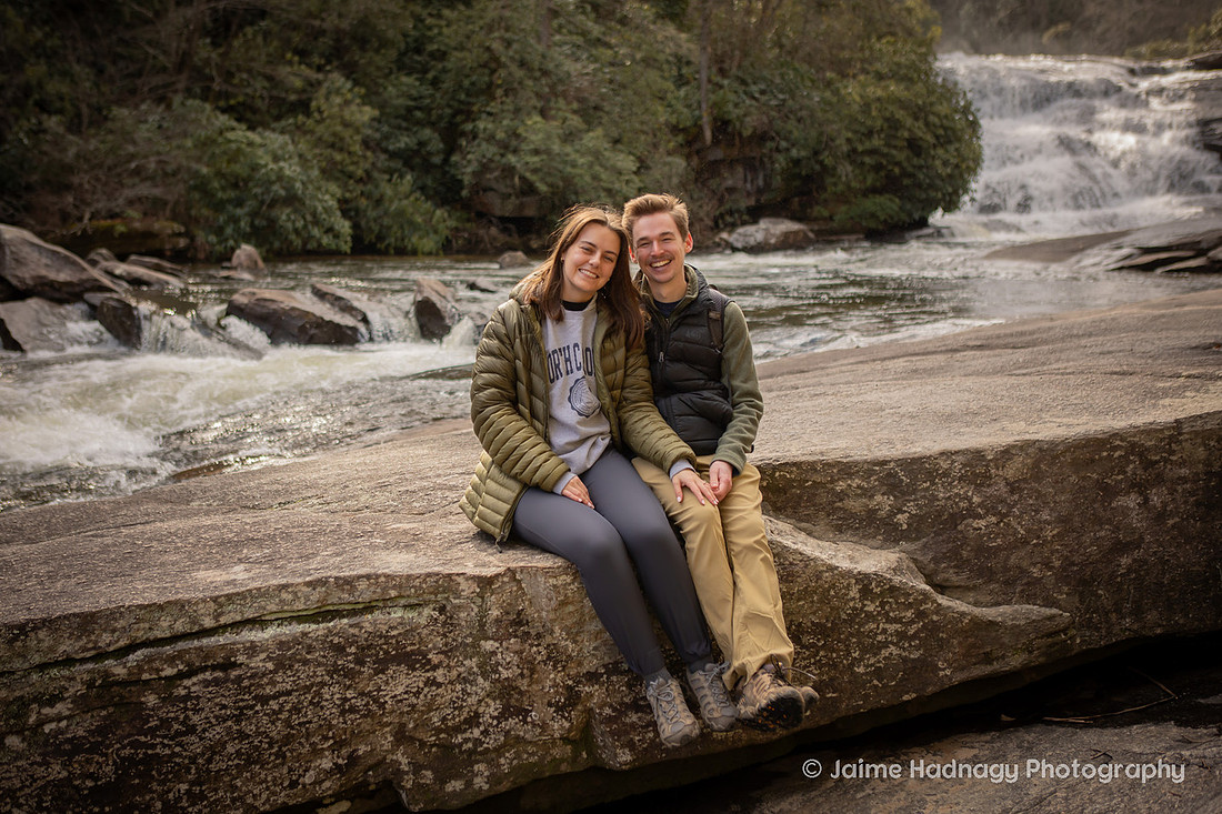 Proposal on the river on the way to Triple Falls in Brevard NC | Asheville Proposal Photographer