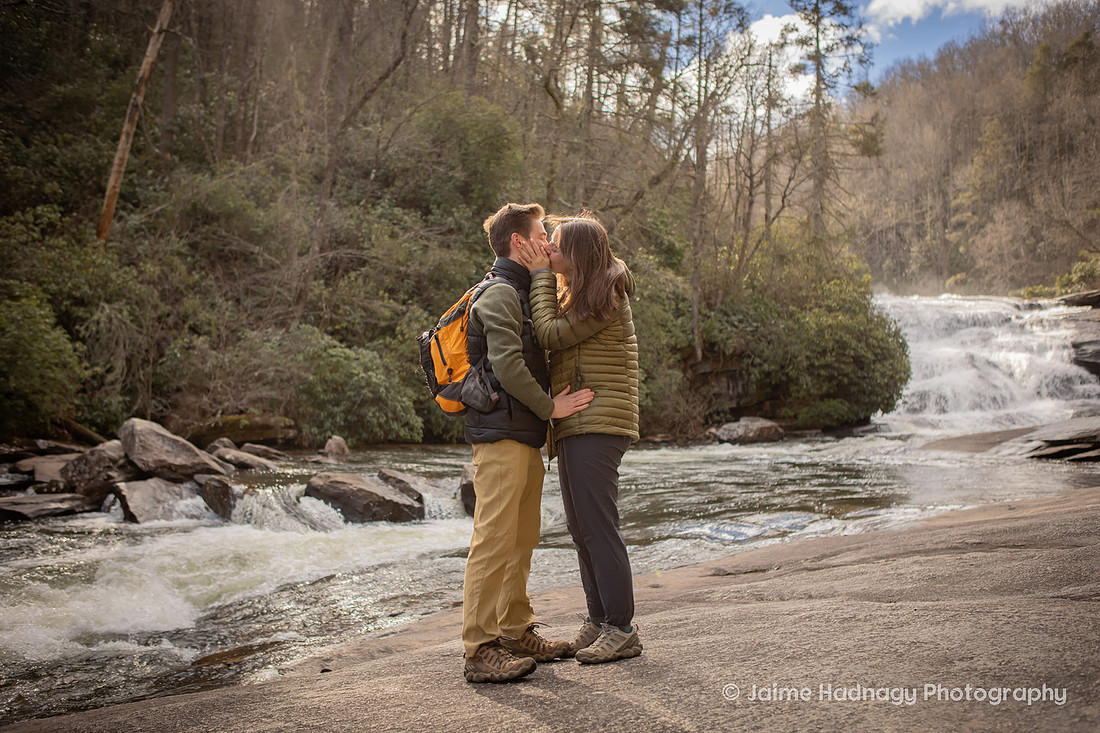 Proposal on the river on the way to Triple Falls in Brevard NC | Asheville Proposal Photographer
