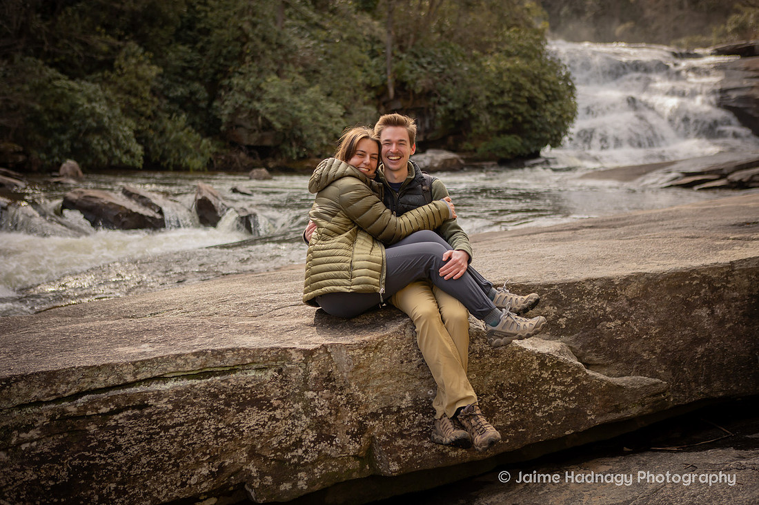 Proposal on the river on the way to Triple Falls in Brevard NC | Asheville Proposal Photographer
