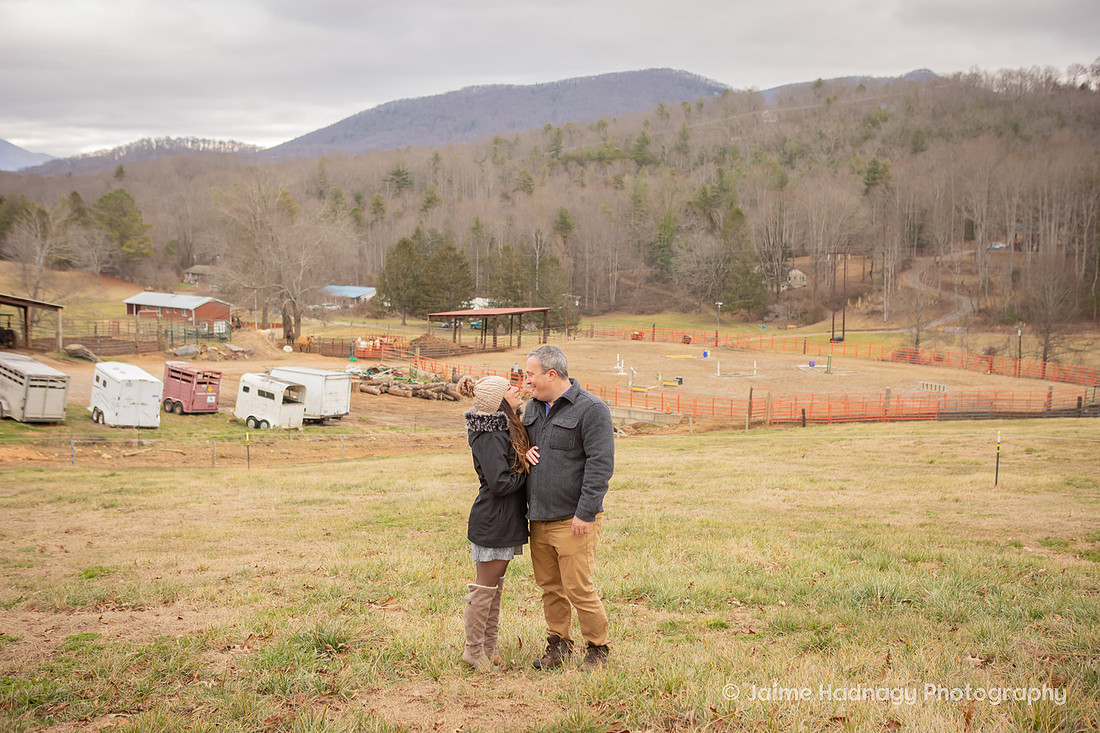 Engagement Session with Dogs and Horse Pony | Asheville Animal Proposal Photographer 