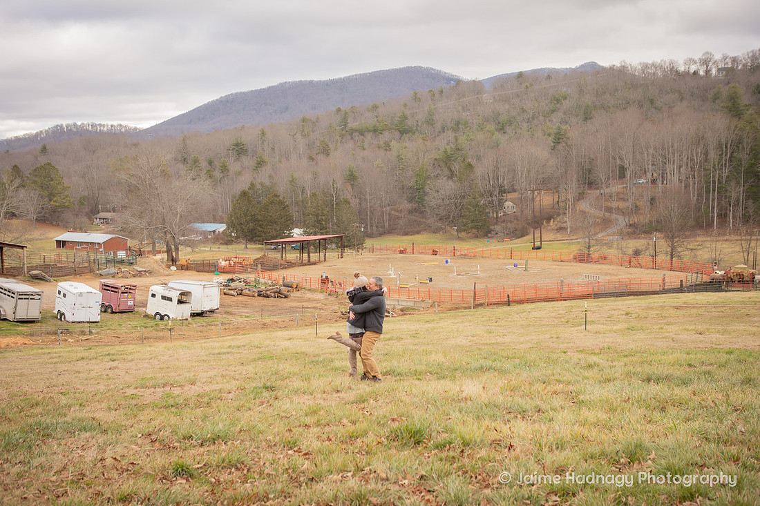 Engagement Session with Dogs and Horse Pony | Asheville Animal Proposal Photographer 
