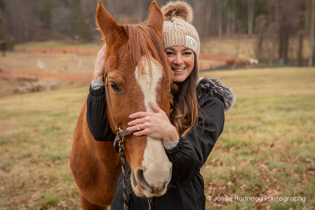 Engagement Session with Dogs and Horse Pony | Asheville Animal Proposal Photographer 