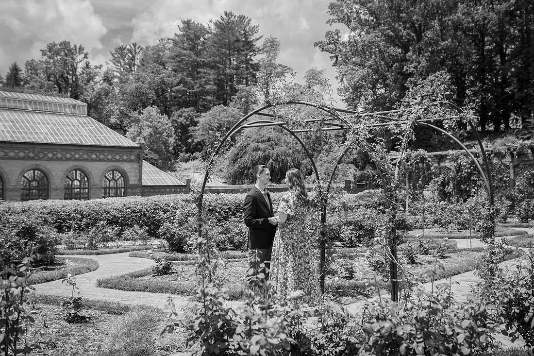 Proposal at the Rose Garden of the Biltmore Estate | Asheville Engagement Photographer
