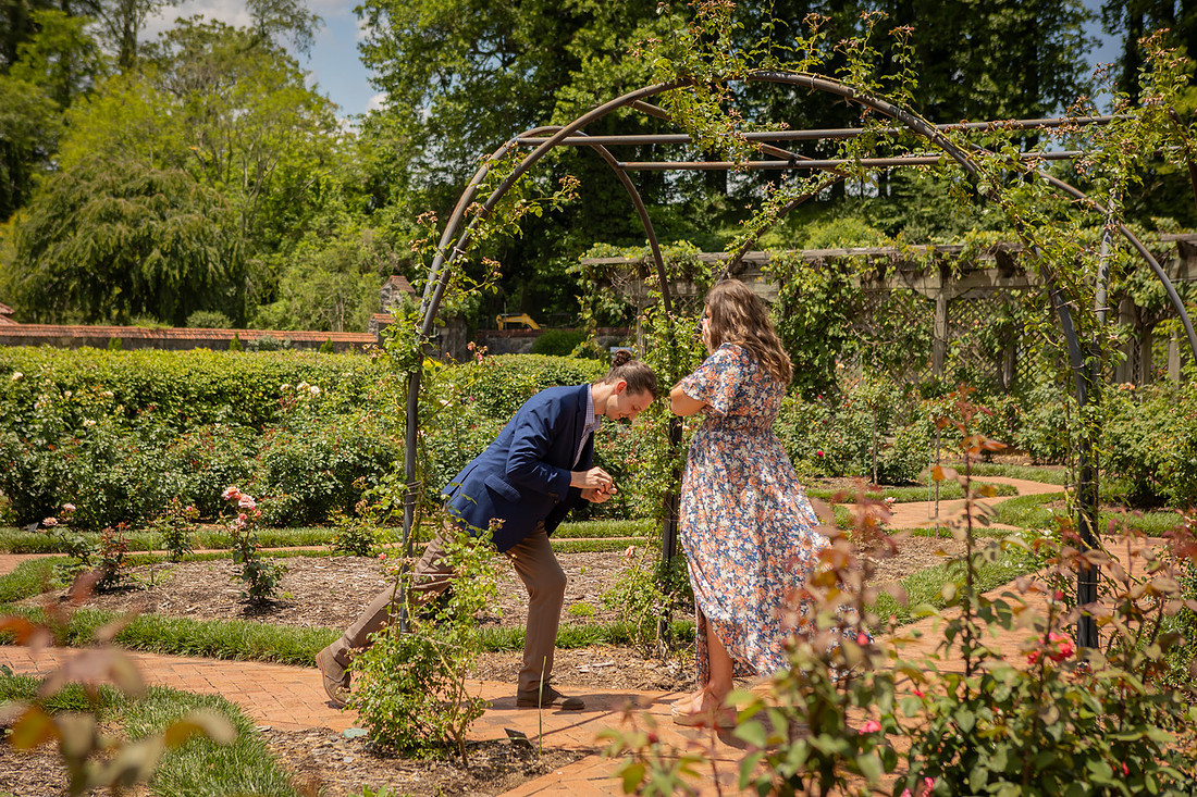 Proposal at the Rose Garden of the Biltmore Estate | Asheville Engagement Photographer