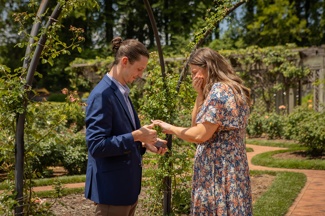 Surprise Proposal at the Rose Garden of the Biltmore Estate