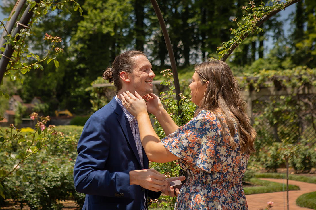 Surprise Proposal at the Rose Garden of the Biltmore Estate