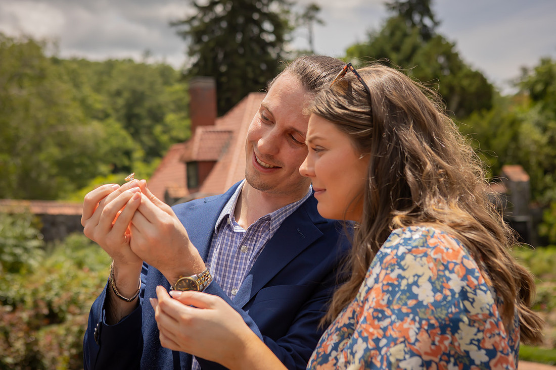 Surprise Proposal at the Rose Garden of the Biltmore Estate
