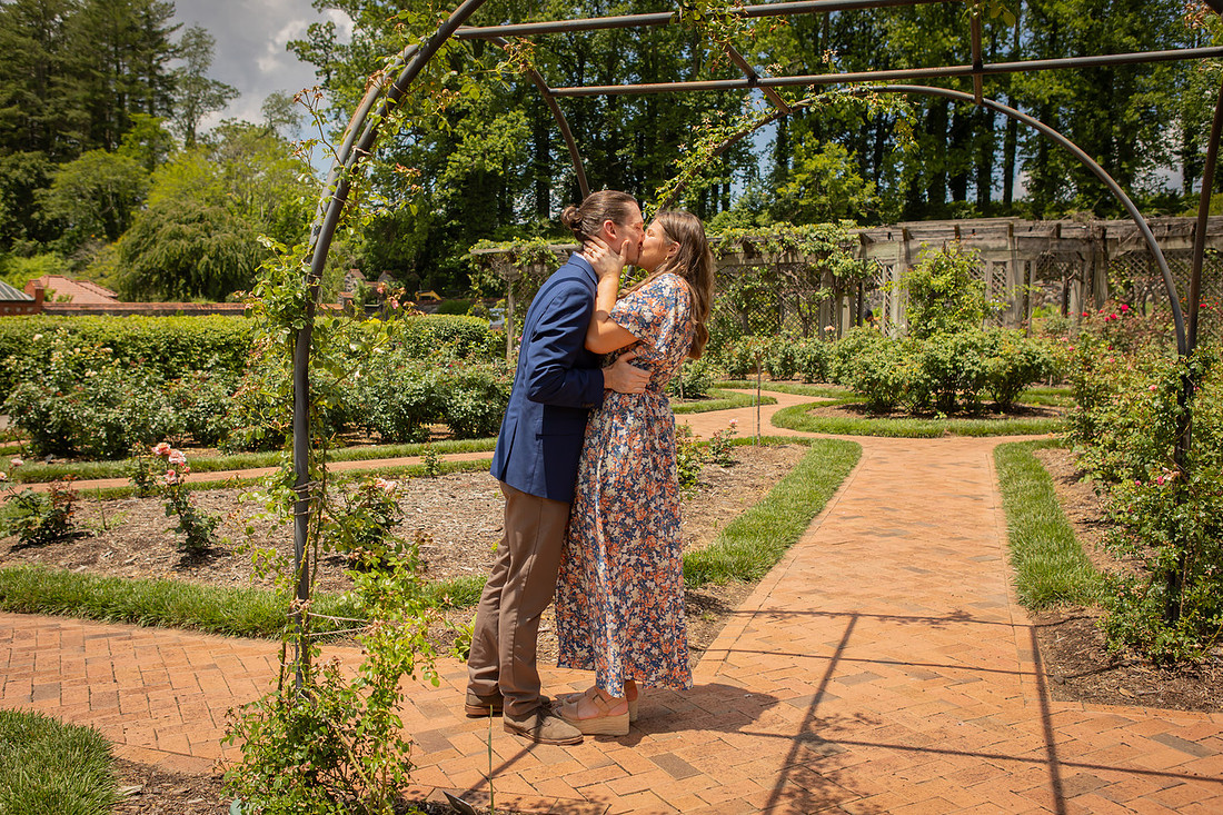 Surprise Proposal at the Rose Garden of the Biltmore Estate