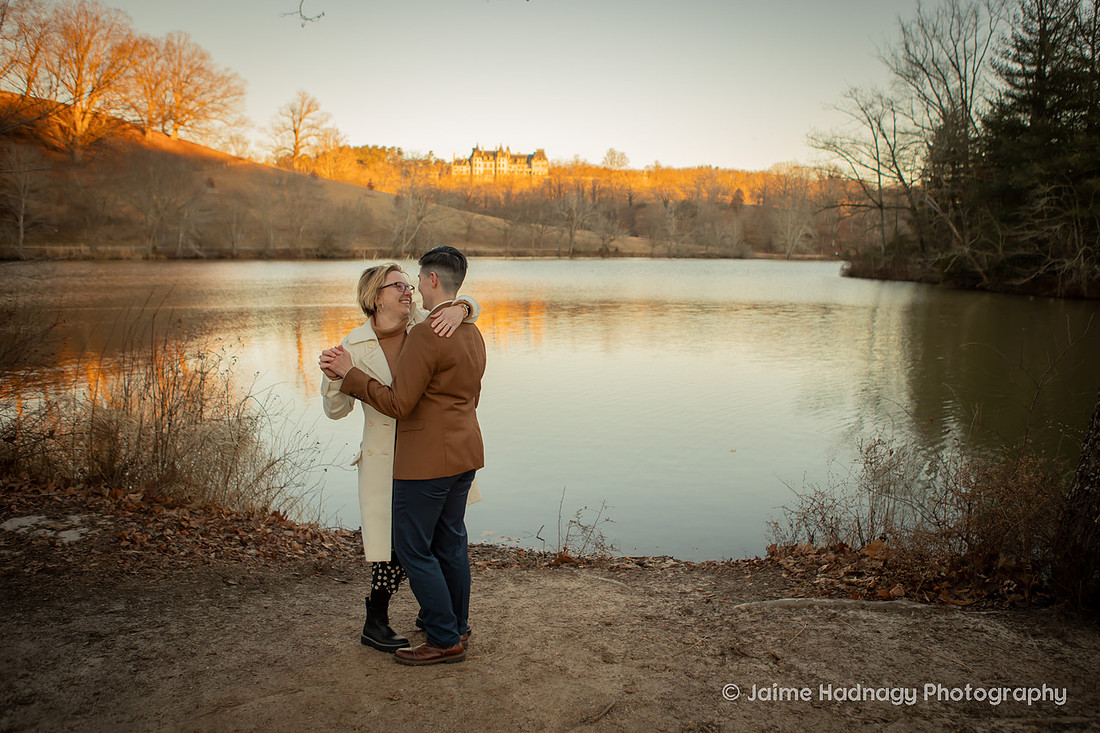 Engagement at the Biltmore Estate Lagoon | Asheville Proposal Photographer