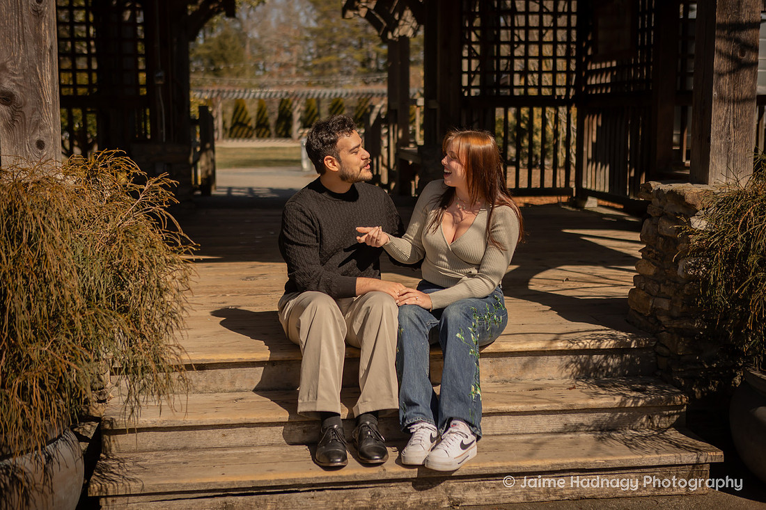 Engagement at NC Arboretum | Asheville Photographer