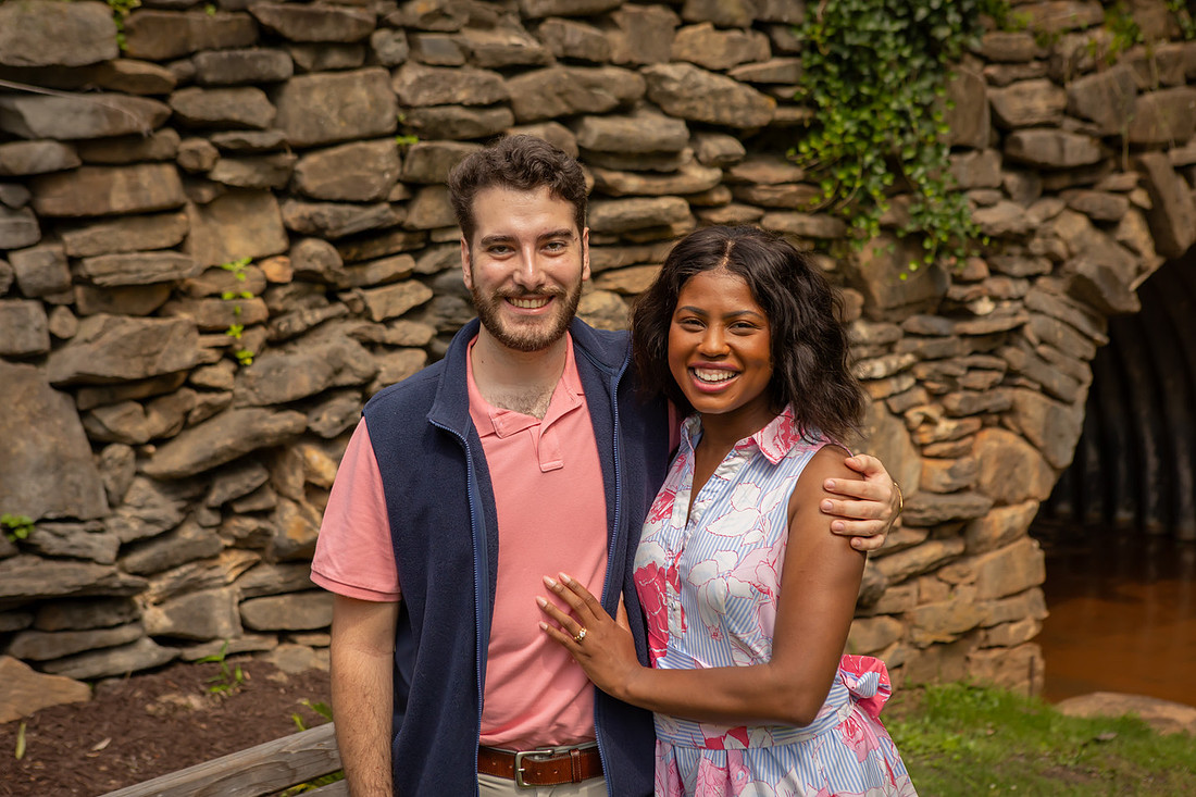Proposal at Falls Park in Greenville SC | Engagement Photographer
