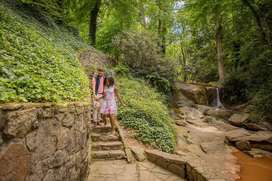 Engagement Photography Falls Park in Greenville | Proposal Photographer