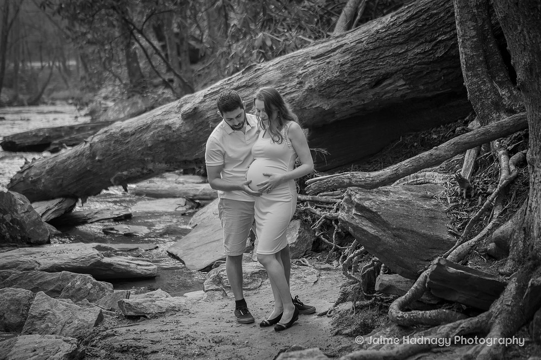 Couples Maternity Photos at Looking Glass Falls in Western NC | Asheville Photographer