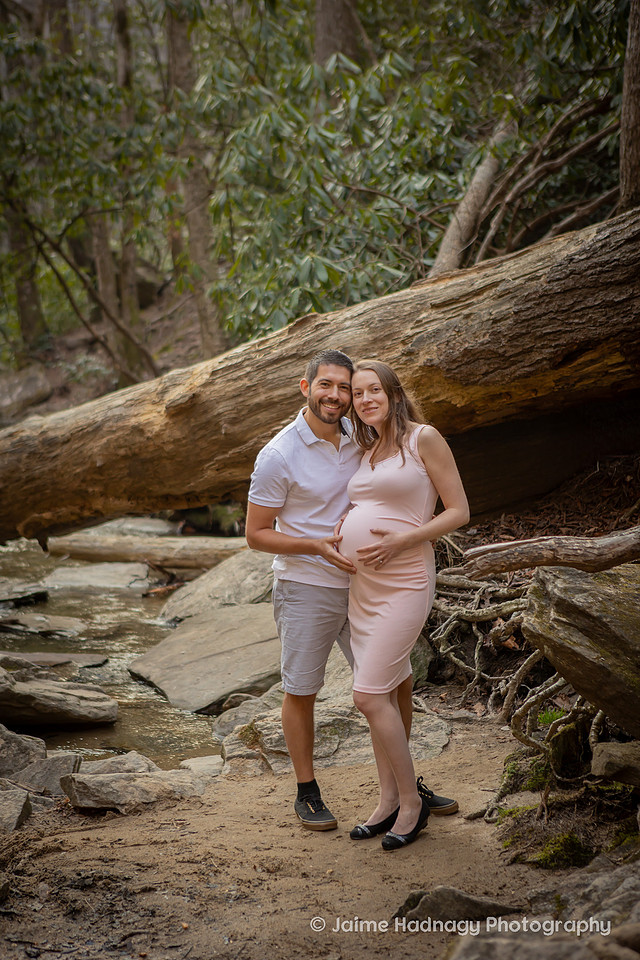 Couples Maternity Photos at Looking Glass Falls in Western NC | Asheville Photographer
