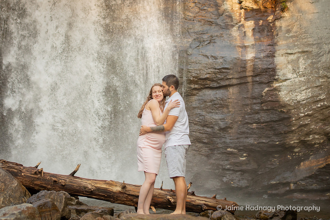 Couples Maternity Photos at Looking Glass Falls in Western NC | Asheville Photographer