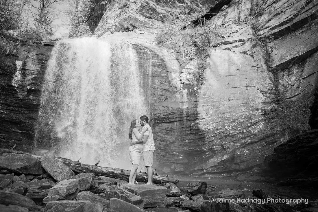 Couples Maternity Photos at Looking Glass Falls in Western NC | Asheville Photographer