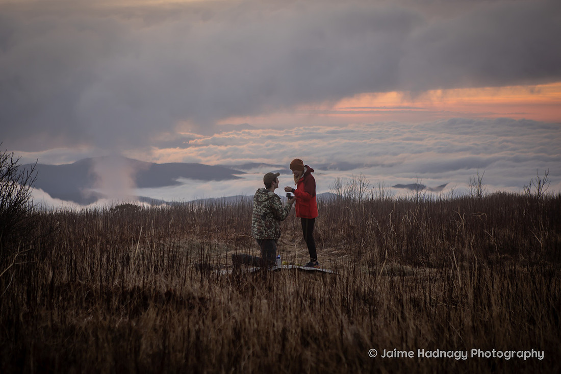 Surprise Proposal Camping in the Mountains