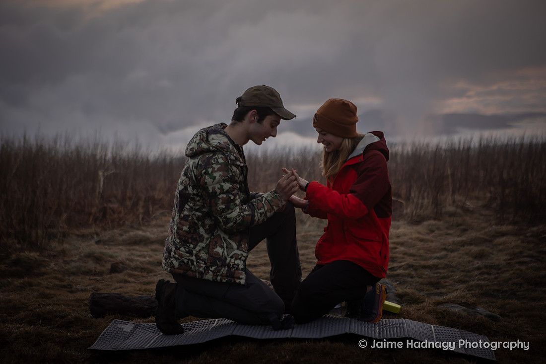 Surprise Proposal Camping in the Mountains