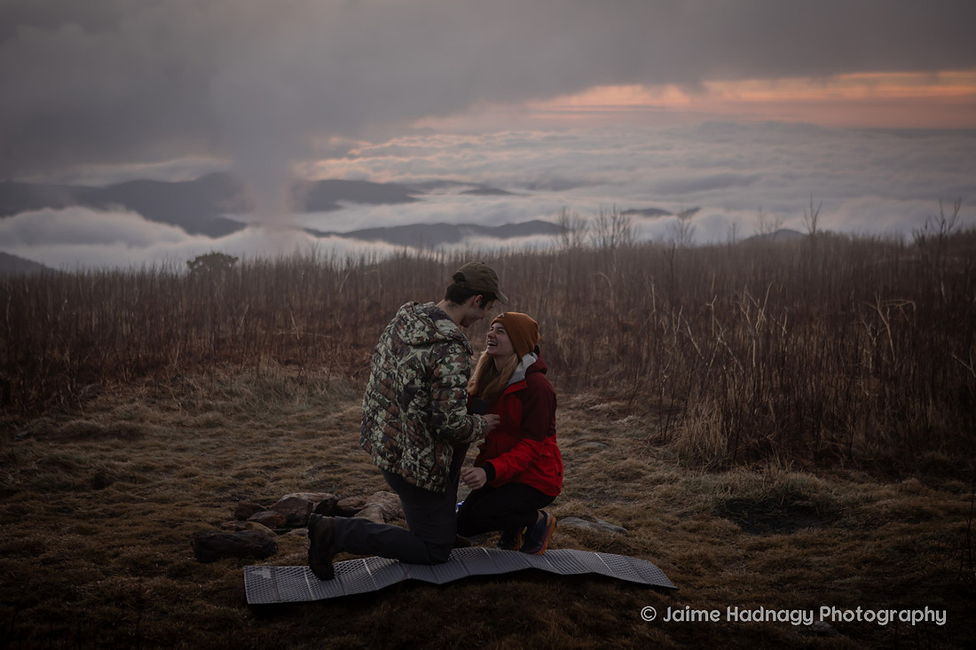 Surprise Proposal Camping in the Mountains