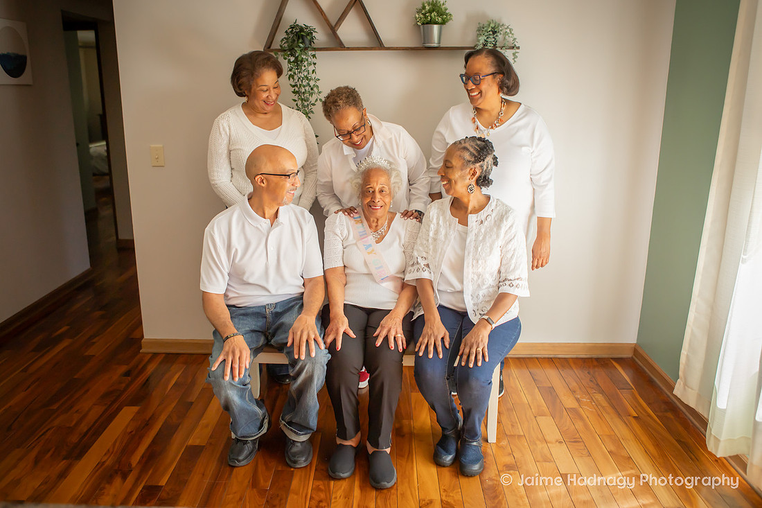 90th Birthday Family Photoshoot Indoors and Outdoors | Asheville Family Photographer