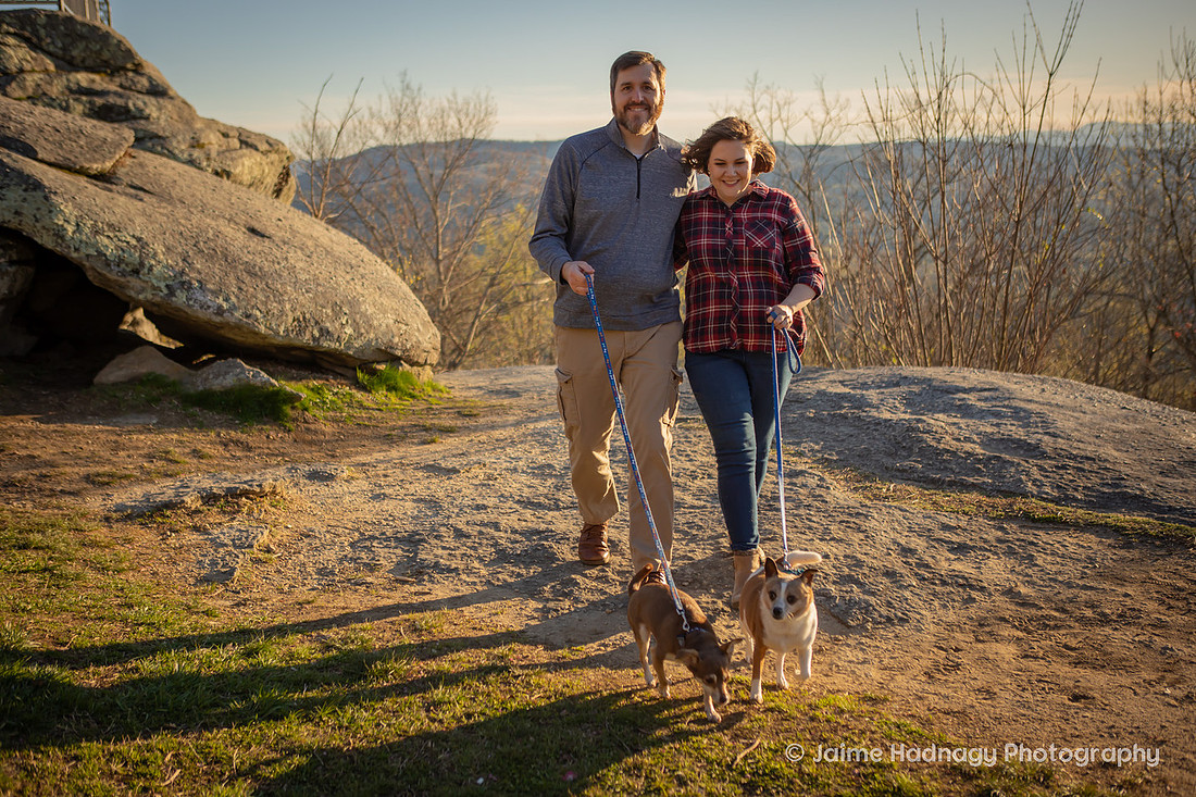 Outdoor Couples Photos with Dogs in the Mountains | Asheville Pet Photographer