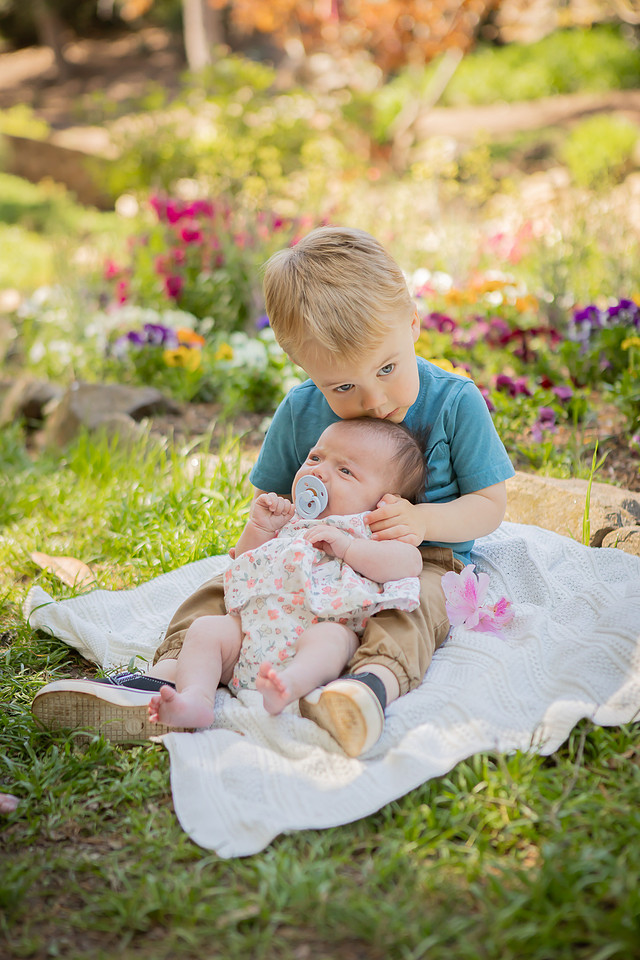 Outdoor Family Photos with Toddler and Newborn
