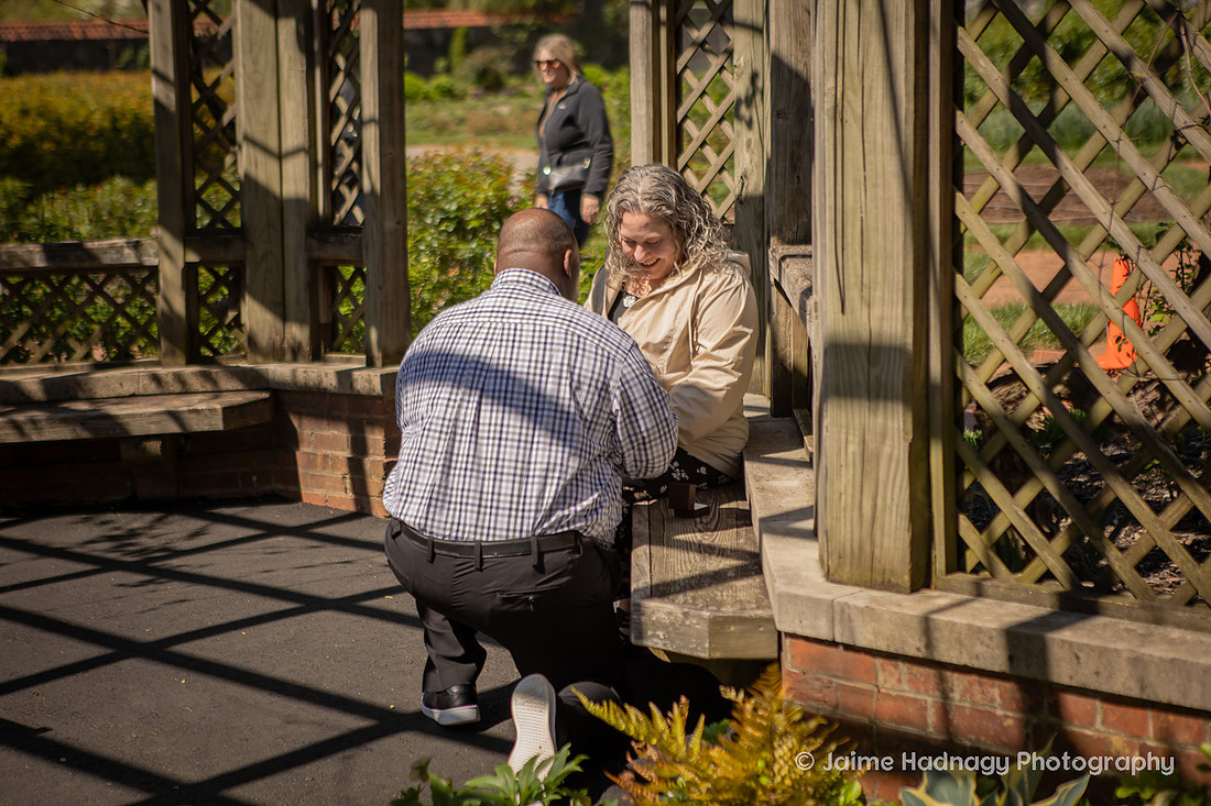 Proposing to your girlfriend at the Biltmore Estate Gardens in Springtime