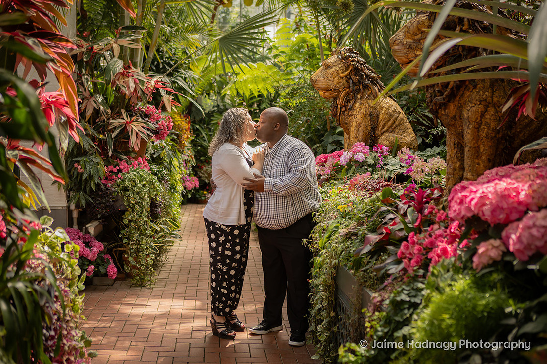 Couples Photos at the Biltmore with Azaleas IN Bloom
