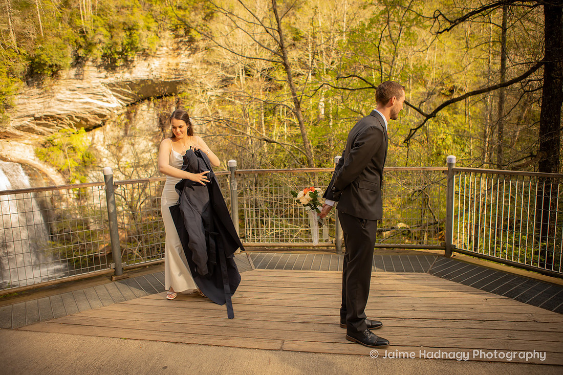 Waterfall Elopement Photography Western NC