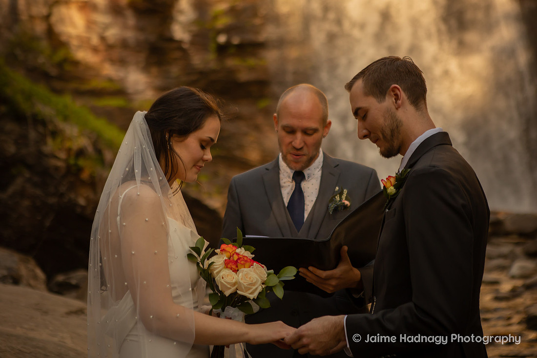 Waterfall Elopement Photography Western NC