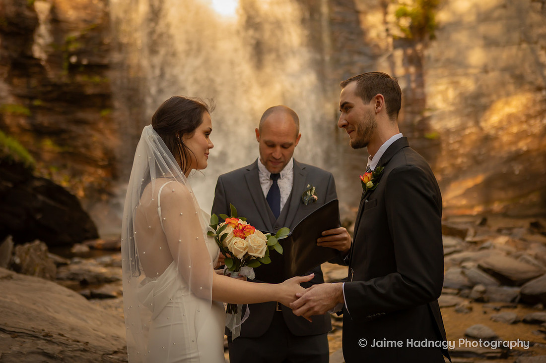 Elopement Ceremony at Looking Glass Falls | Asheville Wedding Photographer