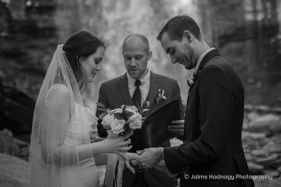 Elopement Ceremony at Looking Glass Falls | Asheville Wedding Photographer