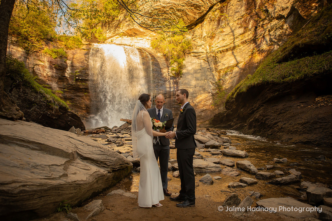 Elopement Ceremony at Looking Glass Falls | Asheville Wedding Photographer