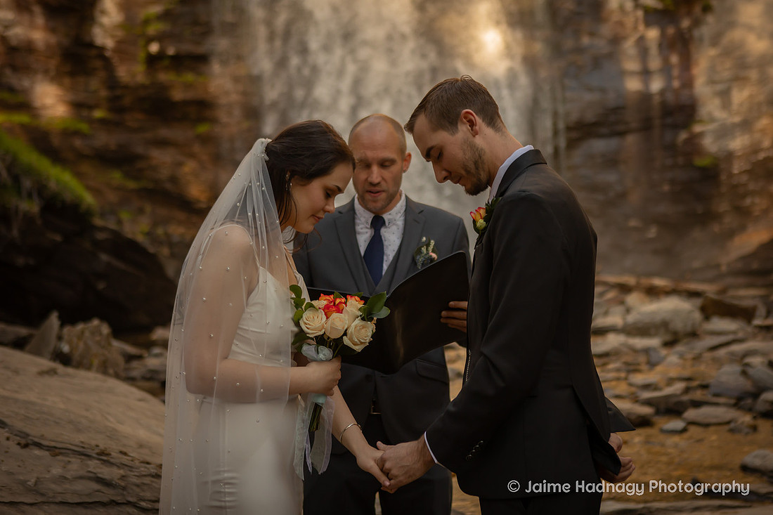 Elopement Ceremony at Looking Glass Falls | Asheville Wedding Photographer