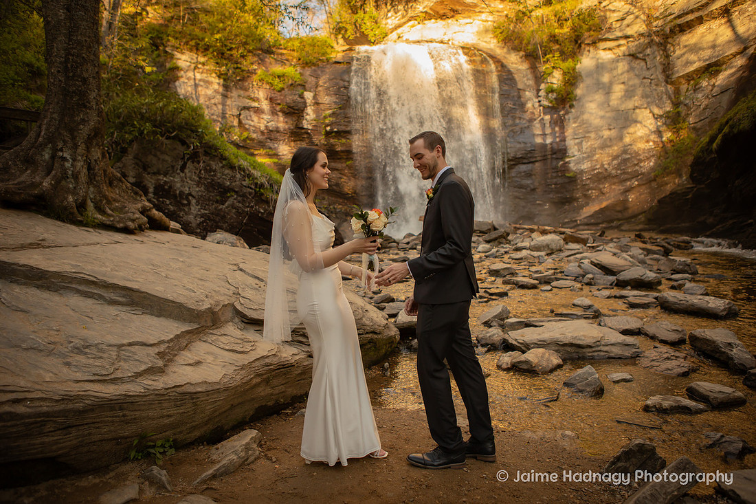 Waterfall Elopement Near Asheville | Wedding Photographer