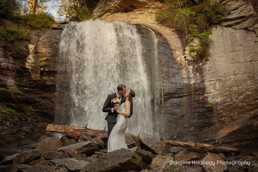 Waterfall Elopement Near Asheville | Wedding Photographer