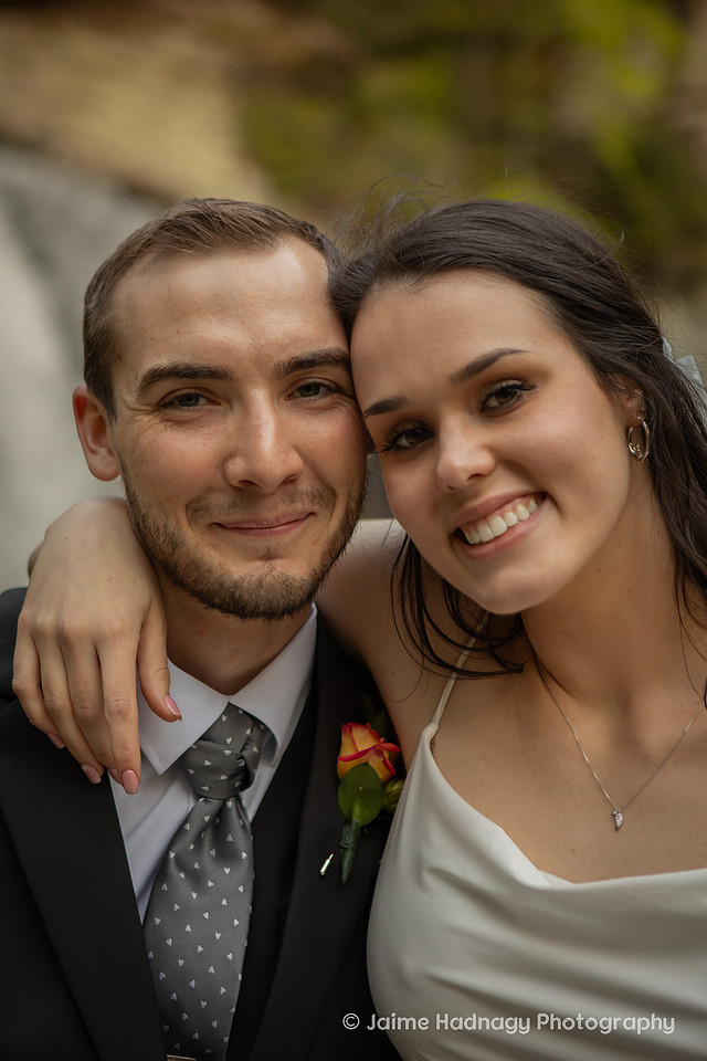 Nature Adventure Elopement Photography at a Waterfall