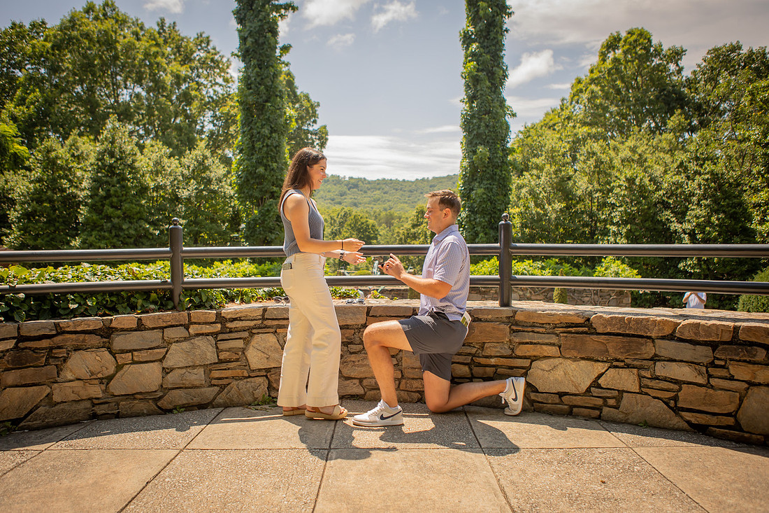 Surprise Proposal Photography at NC Arboretum