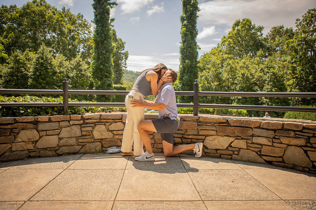 Surprise Proposal Photography at NC Arboretum