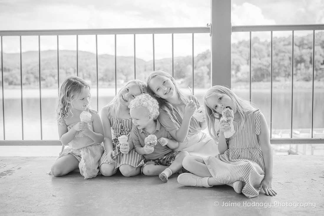 Kids having an ice cream party at Lake Junaluska