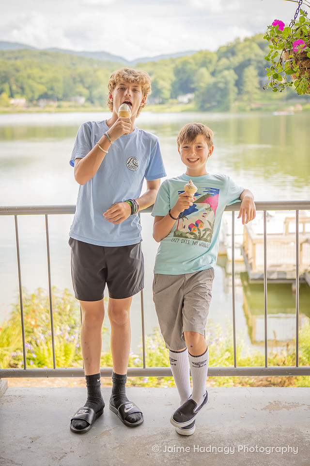 Kids having an ice cream party at Lake Junaluska