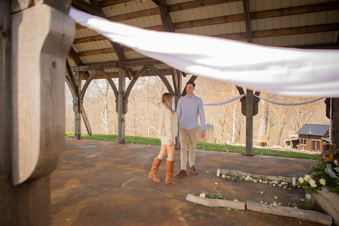 Surprise Proposal at Raven Rock Mountain in Hendersonville, NC | Engagement Photographer