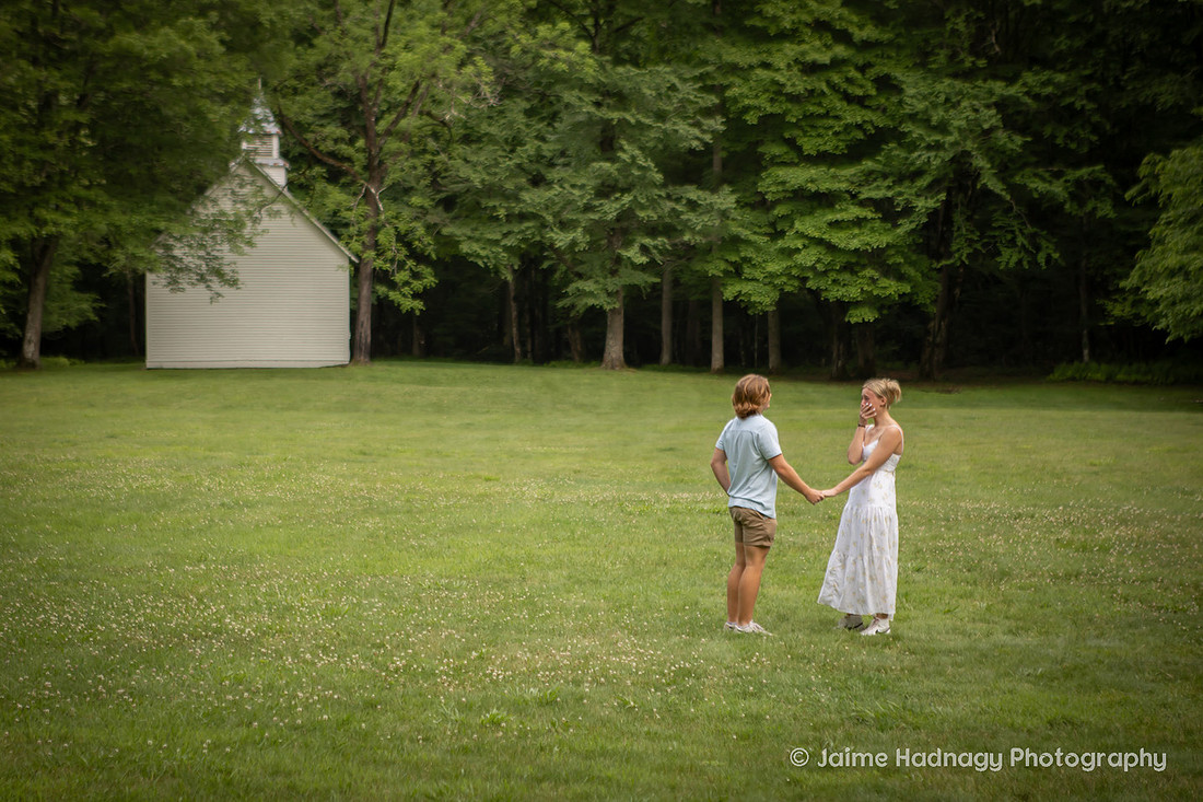 Surprise Proposal Photography in Waynesville NC | Asheville Engagement Photographer | Palmer Chapel