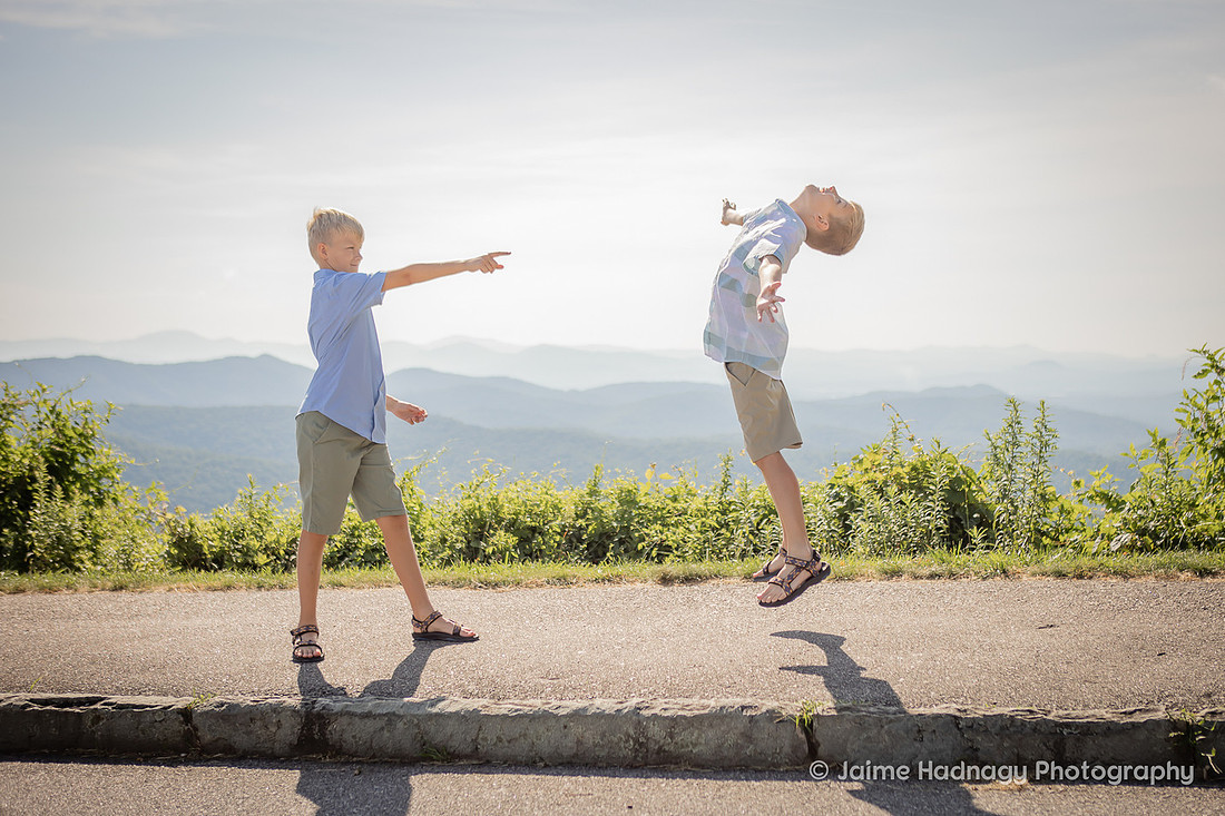 Asheville Vacation Family Photos in the Mountains on the Blue Ridge Parkway