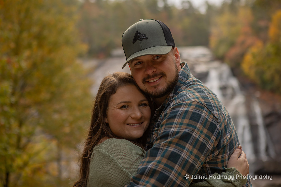 Engagement Photos at Triple Falls in Dupont State Forest