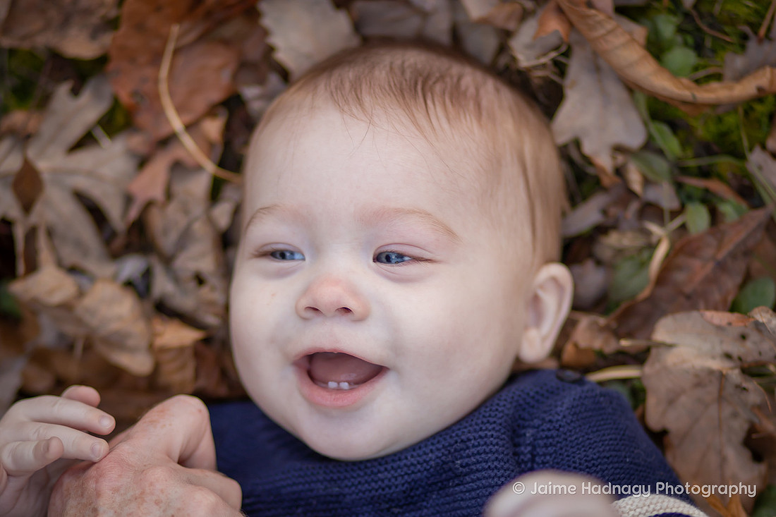 Baby in Autumn Leaves | Asheville Baby Photographer