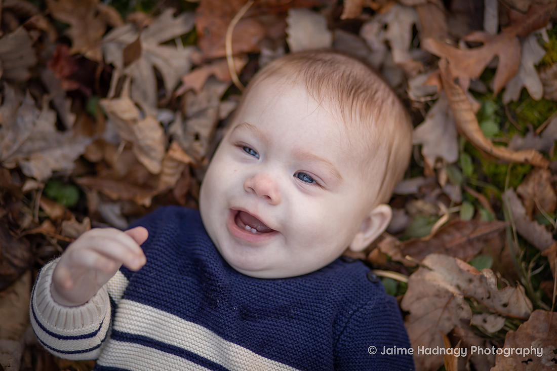 Baby in Autumn Leaves | Asheville Baby Photographer