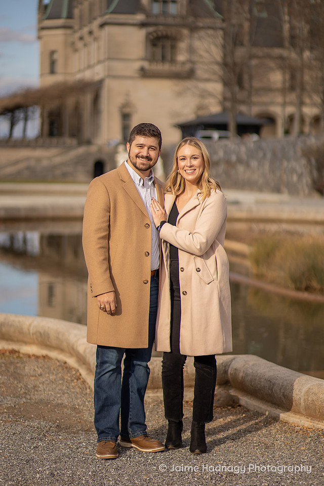 Asheville Engagement photography at Biltmore Estate in wintertime