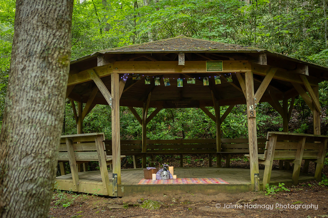 Decorating a Gazebo in Montreat for a Surprise Proposal