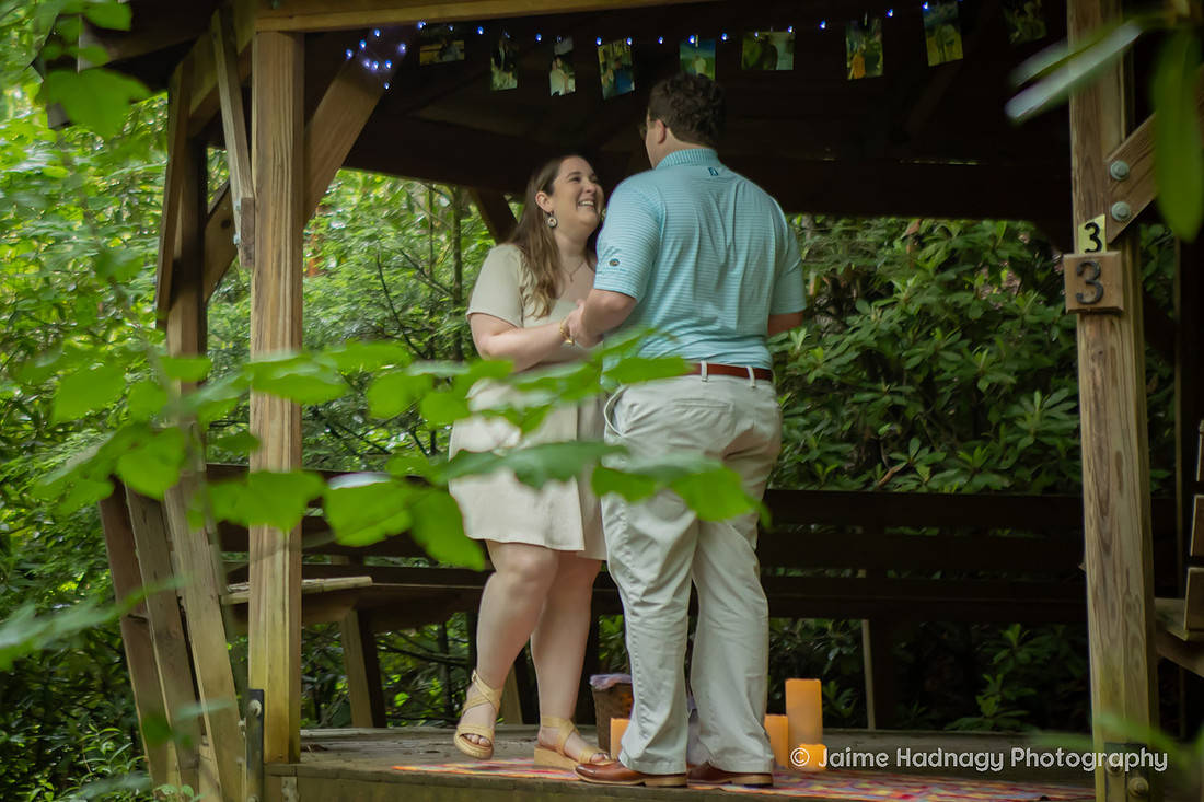 Decorating a Gazebo in Montreat for a Surprise Proposal